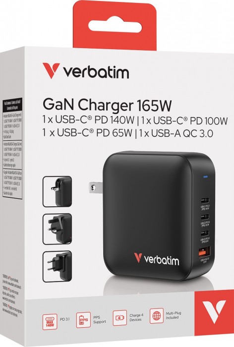 Verbatim Mini GaN Charger 165W