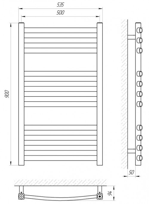 Чертеж с размерами LARIS Grand 535x900