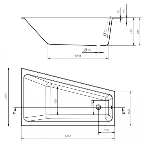 Cersanit Crea 160x100 L/R