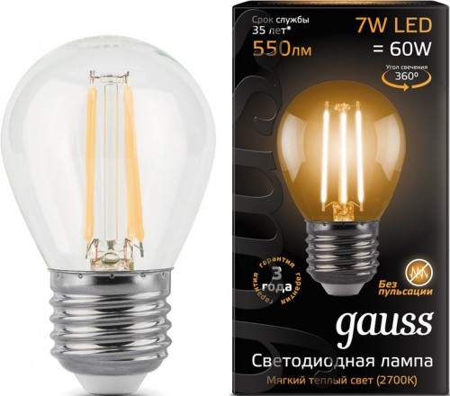 Gauss LED G45 7W 2700K E27 105802107