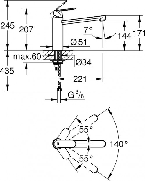 Grohe Eurosmart Cosmopolitan 30193