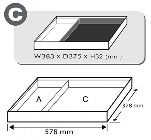 Размеры ложемента TOPTUL GVC3903