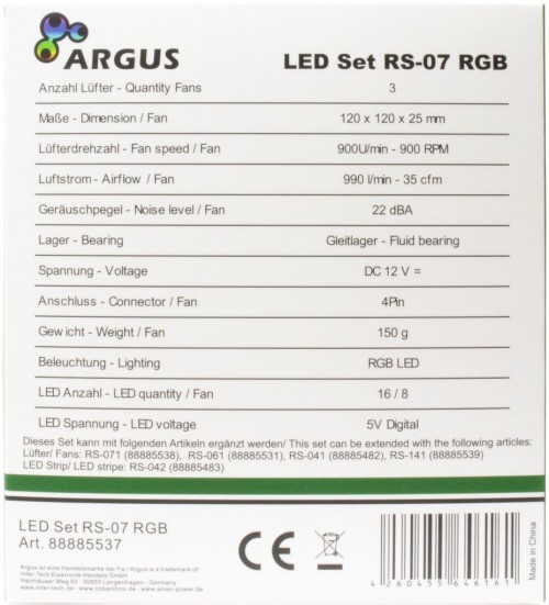 Argus RGB-Fan Set RS-07