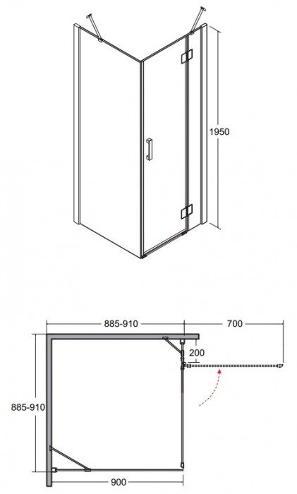 Besco Viva 90x90 VKP-90-195-C