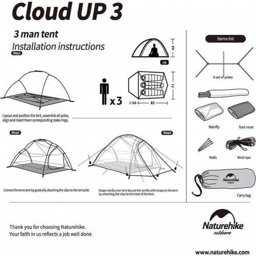 Naturehike Cloud Up III 210T