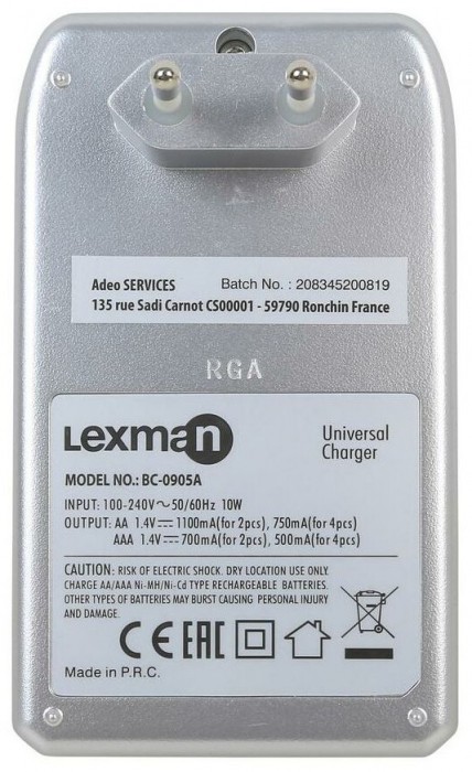 Lexman Universal Charger + 2xAA 2000 mAh + 2xAAA 900 mAh