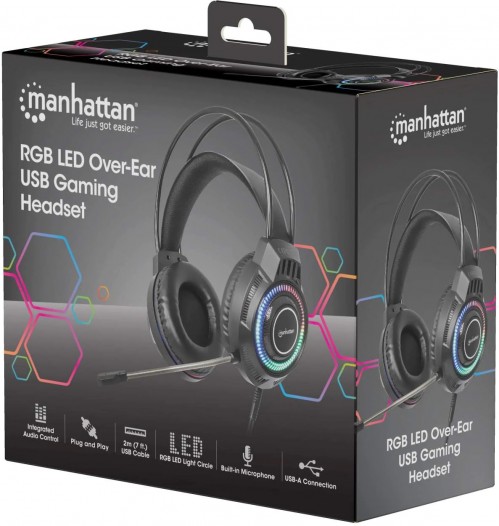 MANHATTAN RGB LED Over-Ear USB Gaming Headset