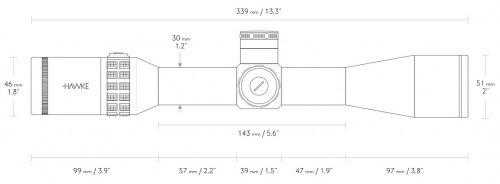 Hawke Sidewinder 30 SF 4.5-14x44 Half Mil 10x