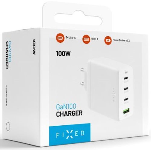 FIXED Travel Charger GaN 3xUSB-C 1xUSB-A 100W