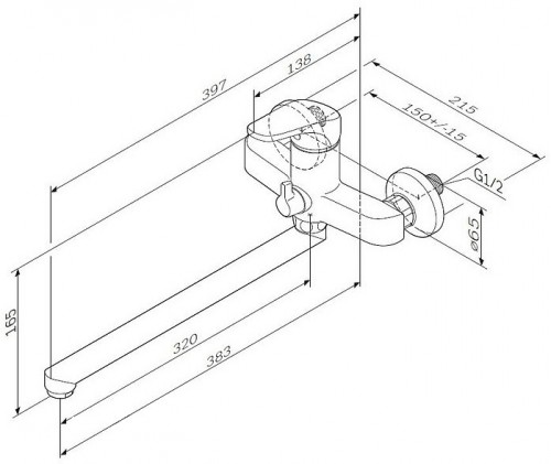 Чертеж с размерами AM-PM Joy F8590000