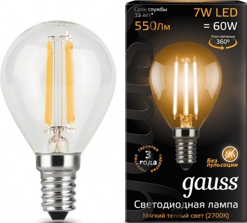 Gauss LED G45 7W 2700K E14 105801107