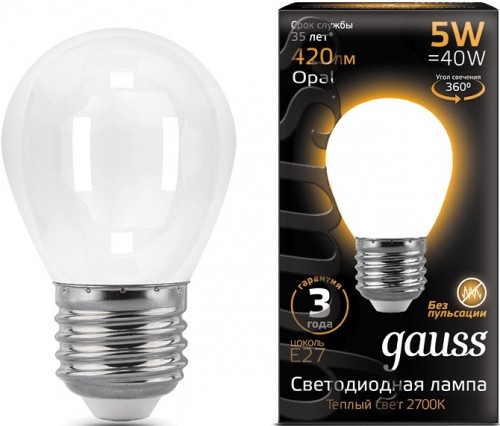 Gauss LED G45 5W 2700K E27 105202105