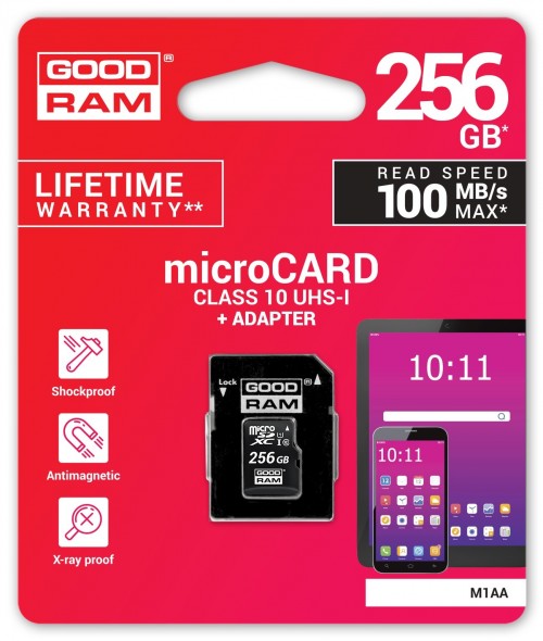 GOODRAM microSDXC 100 Mb/s Class 10 256Gb