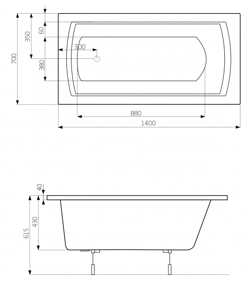 Roca Linea 140x70