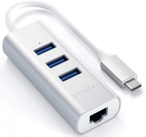 Satechi Type-C 2-in-1 Aluminum 3 Port Hub with Ethernet