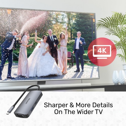 Unitek uHUB P5 Trio 5-in-1 USB-C Hub with MST Triple Monitor