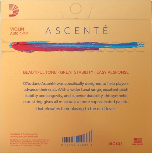 DAddario Ascente Violin String Set 4/4 Size Medium