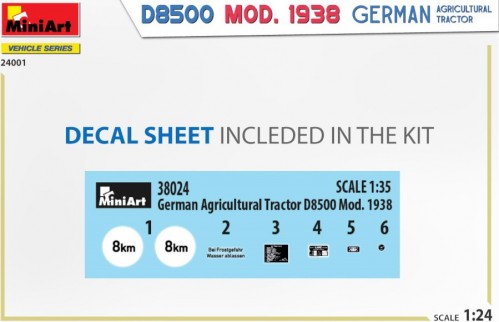 MiniArt German Agricultural Tractor D8500 Mod. 1938 (1:24)