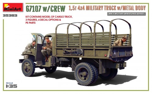 MiniArt G7107 w/Crew 1.5t 4x4 Cargo Truck w/Metal Body (1:35