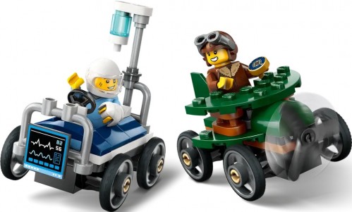 Lego Airplane vs Hospital Bed Race Car Pack 60459