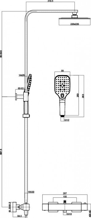 Lavita Cetus Thermostatic Shower Set