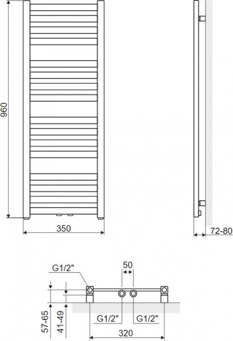 Excellent Horos 350x960 GREX.HO96.35.WH