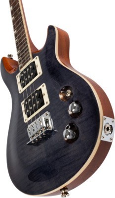Flight Vanguard Solid Body Transparent Black Electric Ukulel