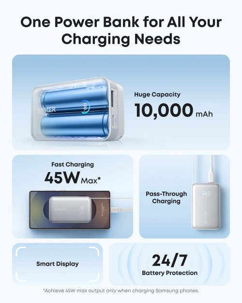 ANKER Nano Power Bank 45W 10000 USB-C Cable
