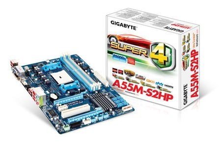 Gigabyte GA-A55M-S2HP и упаковка
