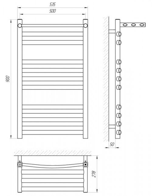 Чертеж с размерами LARIS Grand полка 535x900