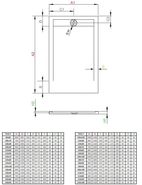 Radaway Teos F HTF21090-04