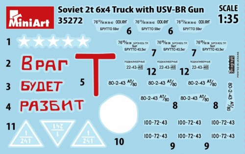 MiniArt Soviet 2T 6x4 Truck and 76-mm USV-BR Gun (1:35)