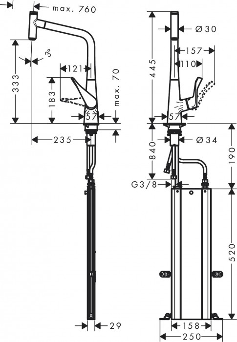 Hansgrohe Metris Select M71 73807000