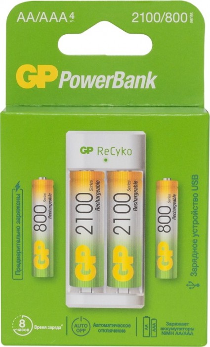 GP E211 + 2xAA 2100 mAh + 2xAAA 800 mAh