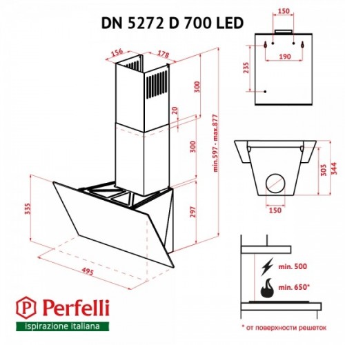 Perfelli DN 5272 D 700 BL LED