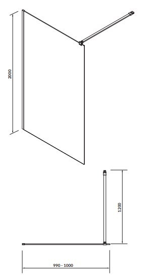 Cersanit Walk-in Mille 100x120 S161-001