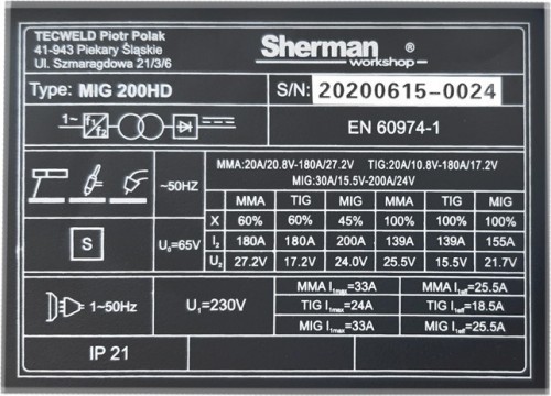 Sherman MIG 200 HD