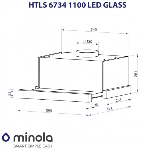 Minola HTLS 6734 BL 1100 LED GLASS
