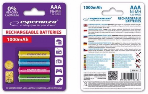 Esperanza 4xAAA 1000 mAh