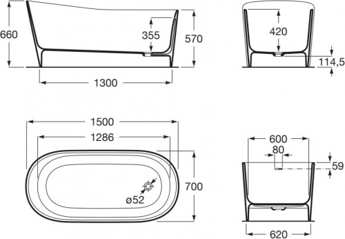 Roca Maui 150x70 A248499000