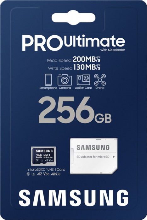 Samsung PRO Ultimate + Adapter microSDXC 256Gb