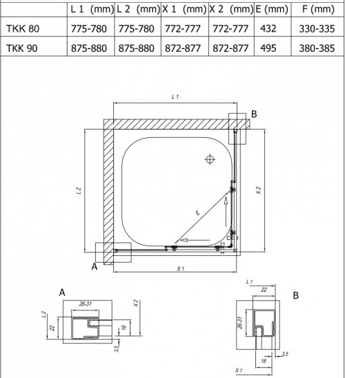 Kolpa San Eco Quat TKK 90x90