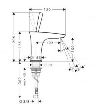Чертеж с размерами