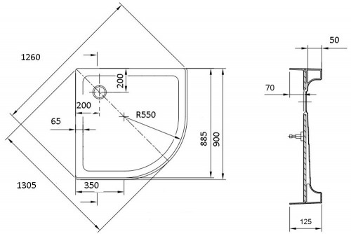 Ravak Merida 90 Slim XAU0000030