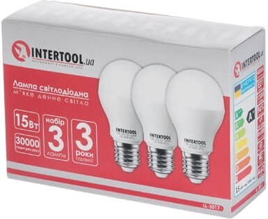 Intertool A60 15W 4000K E27 LL-3017 3 pcs