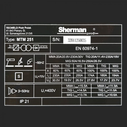 Sherman MTM 251/4R