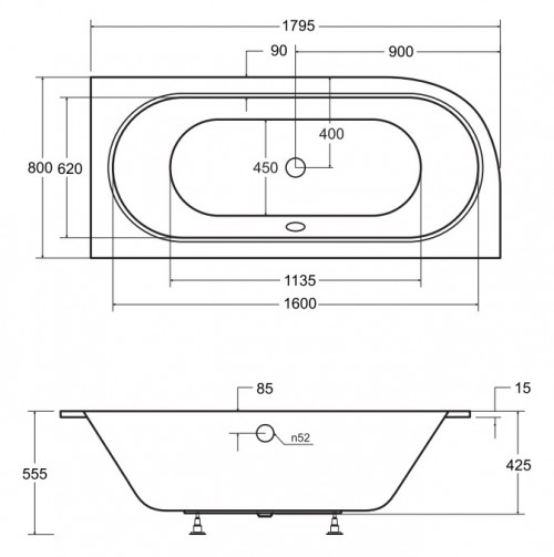 Besco Avita Slim 180x80 WAV-180-NPS