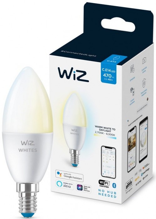 WiZ LED C37 4.9W 2700-6500K E14