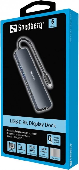 Sandberg USB-C 8K Display Dock