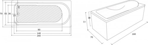 Damixa Apollo 160x70 47WA-160-070W-A